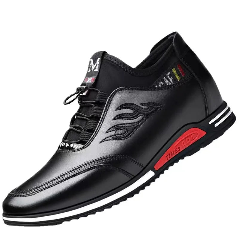 2023 Leather Shoes Men's Breathable Leather Shoes Soft Leather Soft Sole Casual Flat Shoes Men's Business Dress Casual Shoes