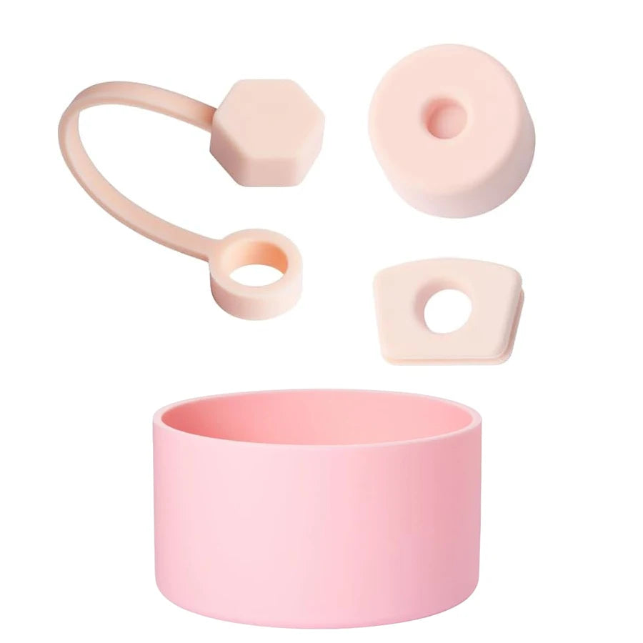 Tumbler Accessories Set for Stanley Cup 3Pcs Silicone Spill Proof Stopper 1Pcs Silicone Boot for 40oz & 30oz Tumbler 10 mm Straw