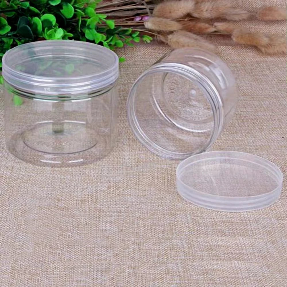 1pcs 30-250ml Storage Jars Empty Cosmetic Jars Makeup Clear lid Plastic Screw-on Refillable Makeup Balm Container Travel Bottle