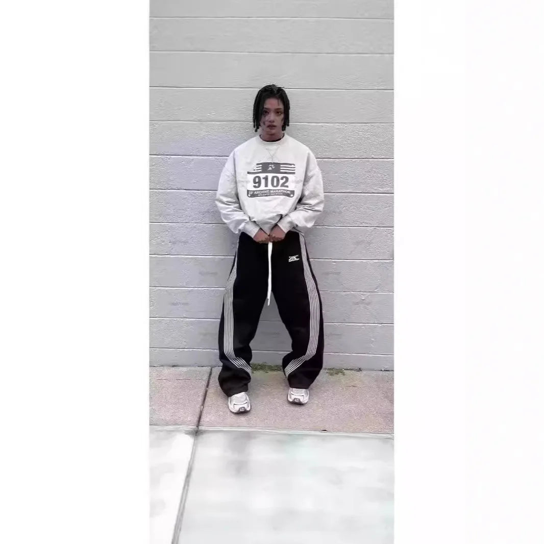 Y2Y Casual Large Size Trousers for Men and Women Trendy All-match Jogging Sports Pants Loose Trendy Street Couple Pants