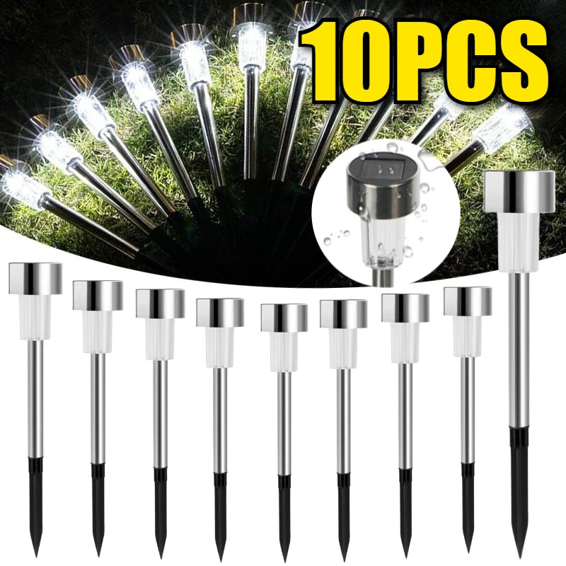 Solar LED Landscape Lawn Lights Garden Villa Outdoor Waterproof Decoration for Durable Lighting of Sidewalks Courtyards 10 PACK
