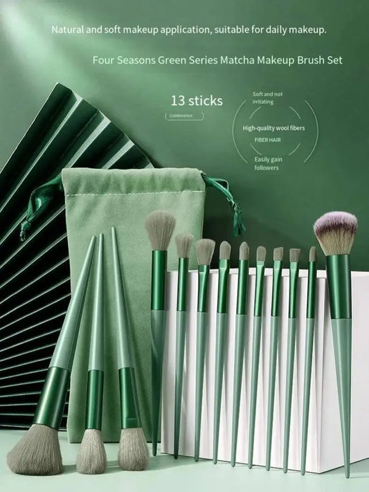 13-Piece Makeup Brush Set - Full Set of Eyeshadow & Blush Brushes, Soft Bristle Beauty Tools for Beginners