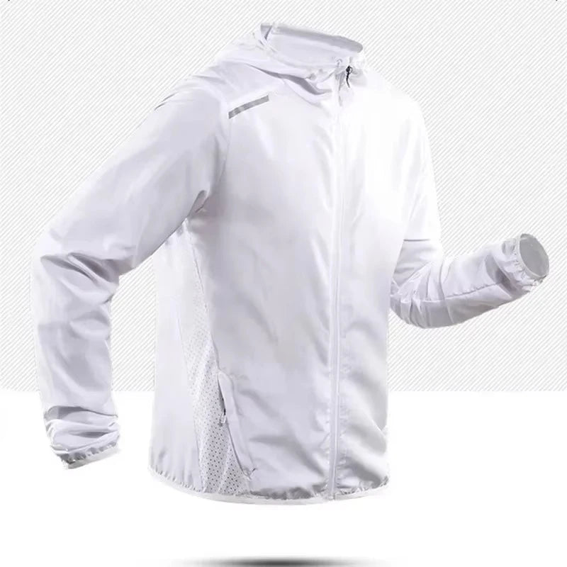 2025 Running Jacket Autumn Reflective Gym Hooded Men Coat Jogging Gradient Color Sportswear Breathable Male Jackets Women