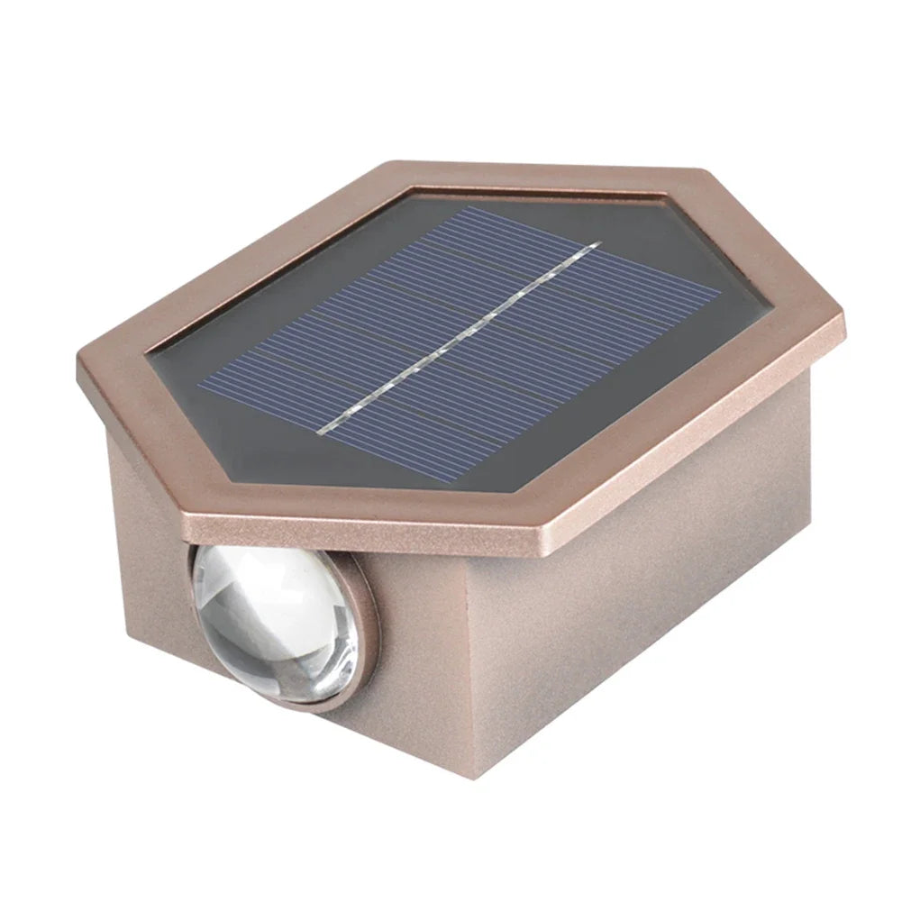 Solar LED Outdoor Lighting Plastic Wall Decorative Lamp Waterproof Sensory Switch Easy Installation Adjustable for Home Garden