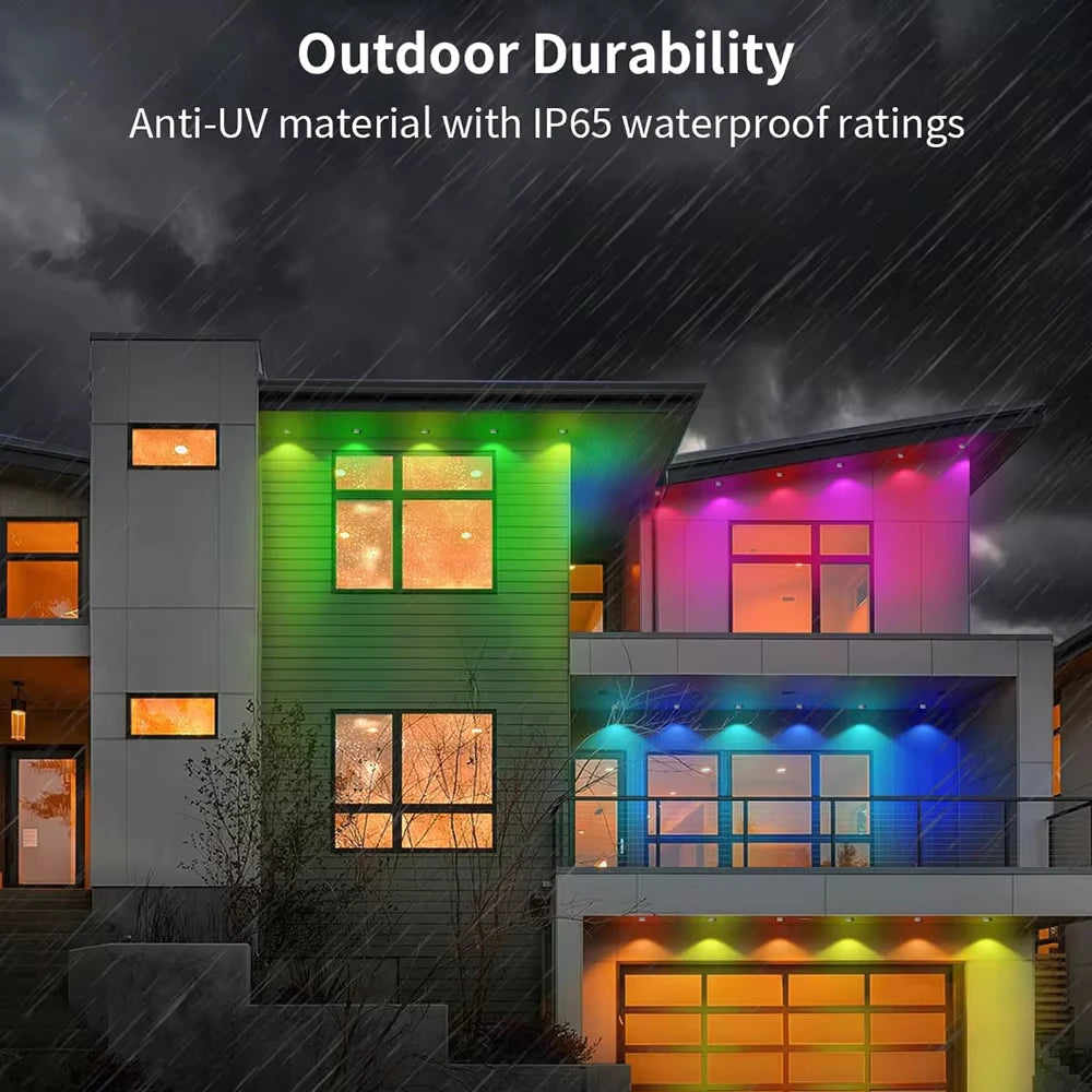 300FT 180LED Permanent Outdoor Eaves LED Lights Waterproof RGB String Lights DIY Scene Christmas Birthday Holiday Party Lighting