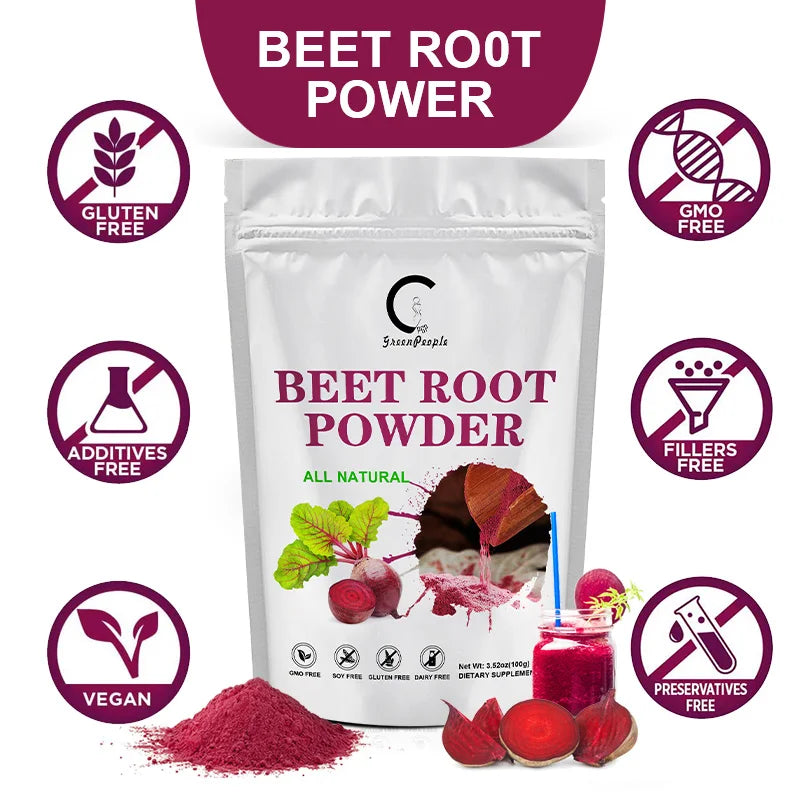 GPGP Greenpeople Organic Beet Root Powder Antioxidants Blood Pressure Support Natural Nitric Oxide Improve Stamina and Ability