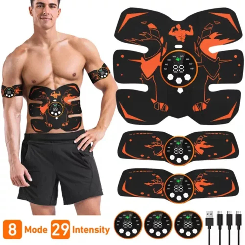 ABS Stimulator Electric ABS Muscle Stimulator Fitness Abdominal Rechargeable Wireless Muscle Toner 8 Modes 29 Levels Intensitys