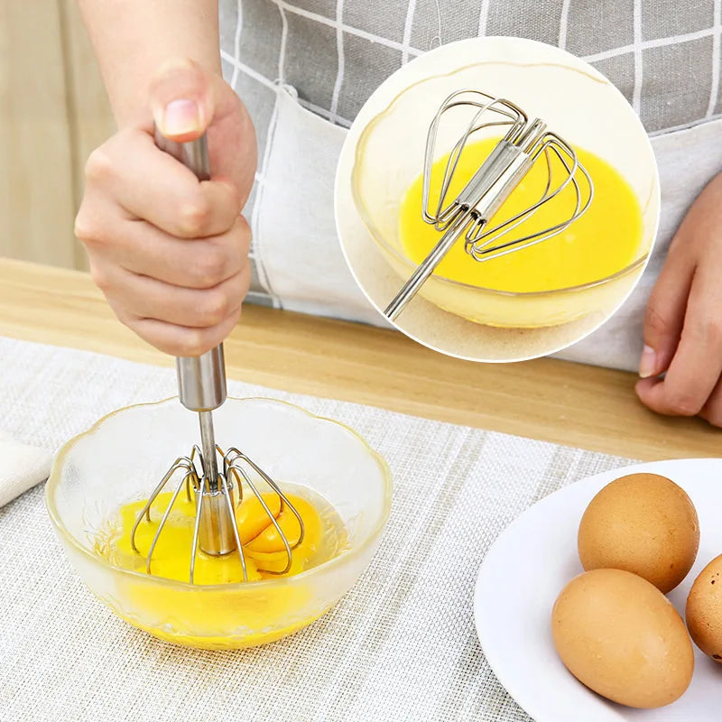 3/1Pcs Semi Automatic Egg Whisk Mixer Stainless Steel Egg Beater Manual Stirring Rod Cream Blender Kitchen Baking Cooking Tools
