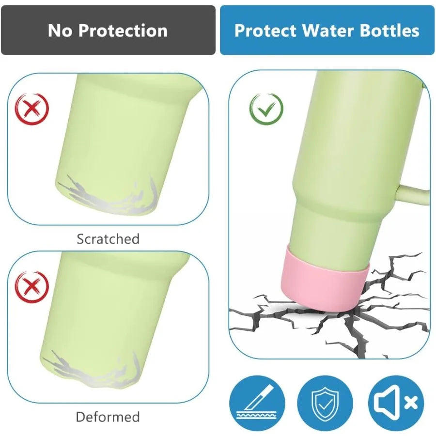 2Pack Silicone Boot for Stanley 40 oz Tumbler AntiSlip Cup Boot Bottom Protector for Stanley Quencher H2.0 40 oz and IceFlow Fl