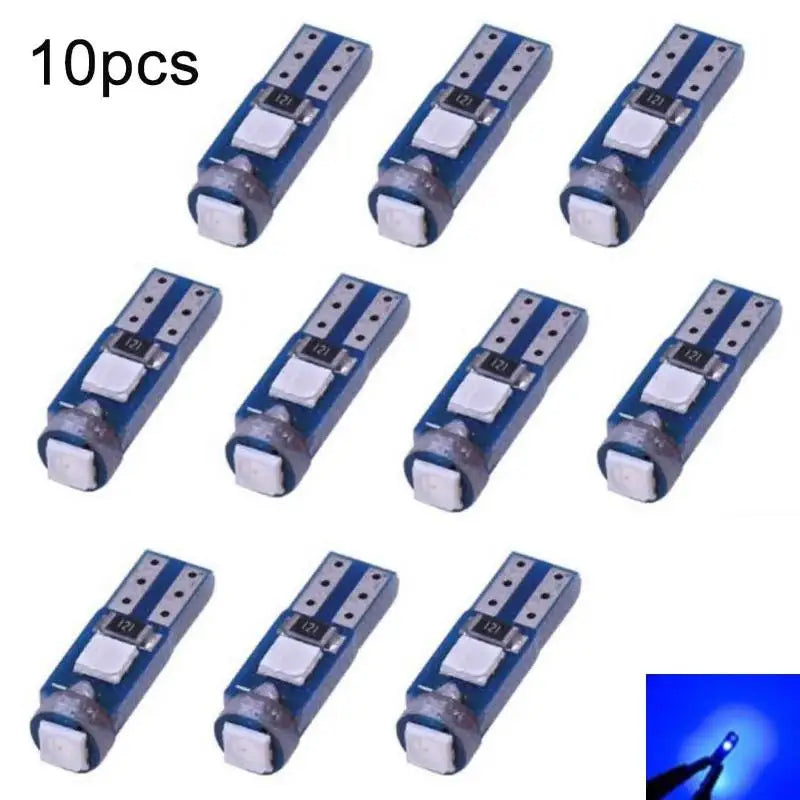 10Pcs T5 3030 3SMD LED Bulb Car Interior Light High Bright Dashboard Warming Indicator Wedge Auto Instrument Lamps