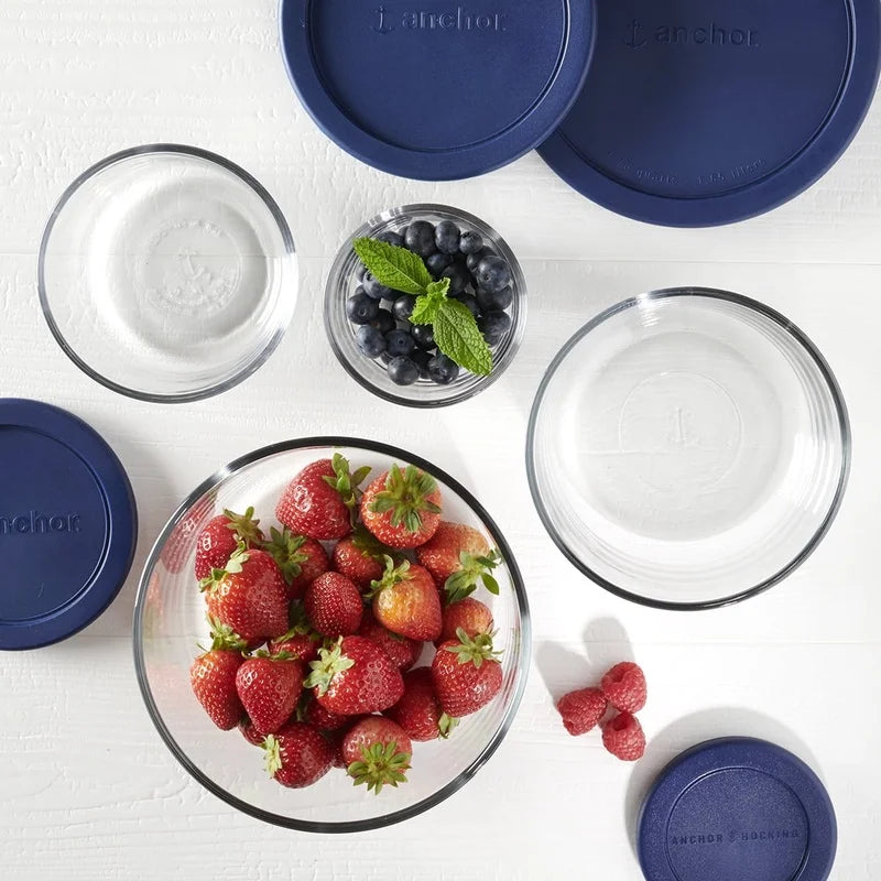 Glass Food Storage Containers 8 Piece Set Stackable Microwave Safe BPA Free with Lids Dishwasher Safe Home Organization