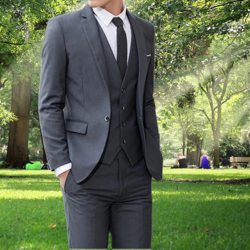 2024-Boutique 6XL (Blazer + Vest + Trousers) Fashion Business Gentleman Elegant Casual Formal Dress Korean Suit Three-piece Suit