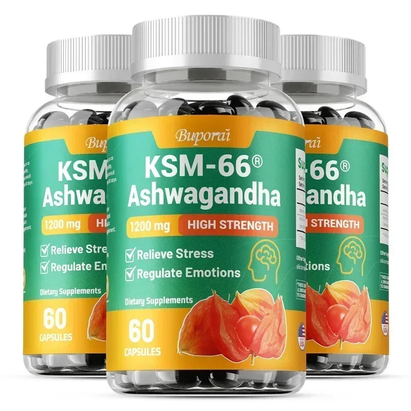 Organic KSM-66 Ashwagandha Root Extract Stress Relief – High Absorption Root Powder – Mood Support & Natural Immune Boost