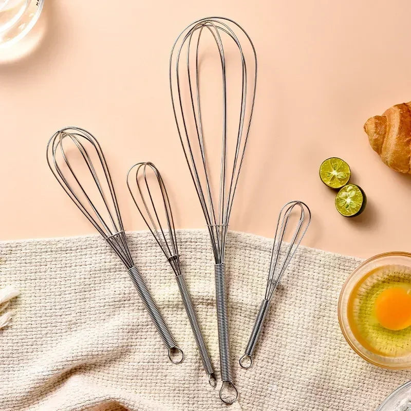 1Pc Multifunctional Mini  Rotary Manual Egg Beater Mixer Kitchen Egg Whisk Bake Tool Egg Agitator Stainless Steel Eco-Friendly