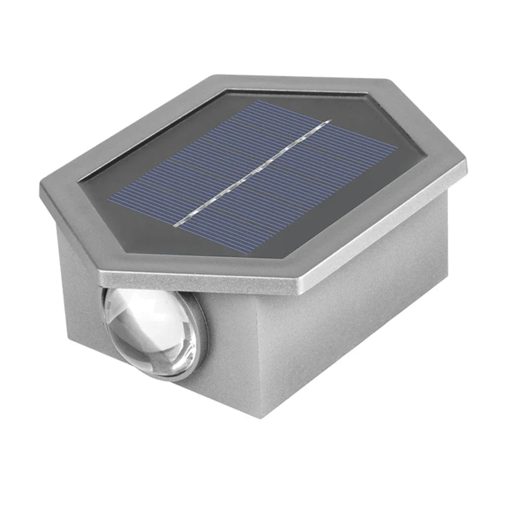 Solar LED Outdoor Lighting Plastic Wall Decorative Lamp Waterproof Sensory Switch Easy Installation Adjustable for Home Garden