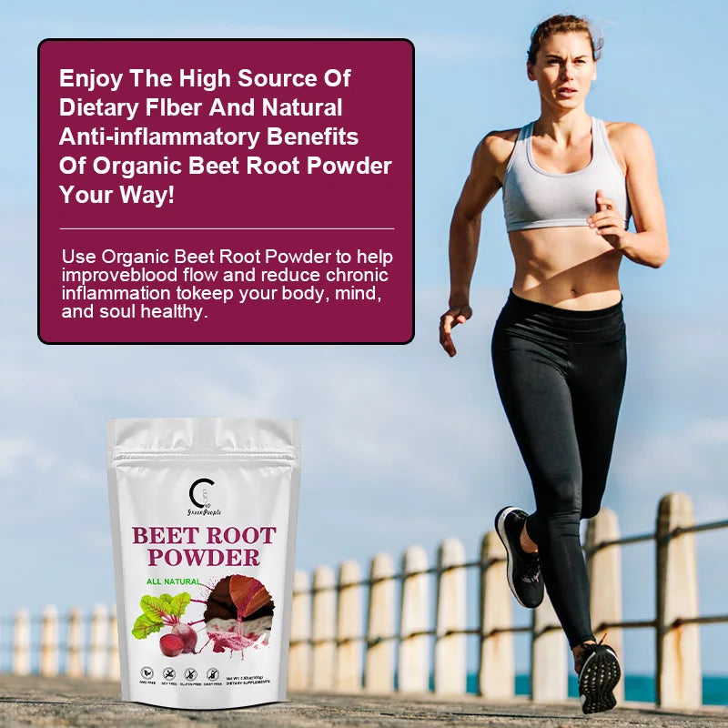 GPGP Greenpeople Organic Beet Root Powder Antioxidants Blood Pressure Support Natural Nitric Oxide Improve Stamina and Ability