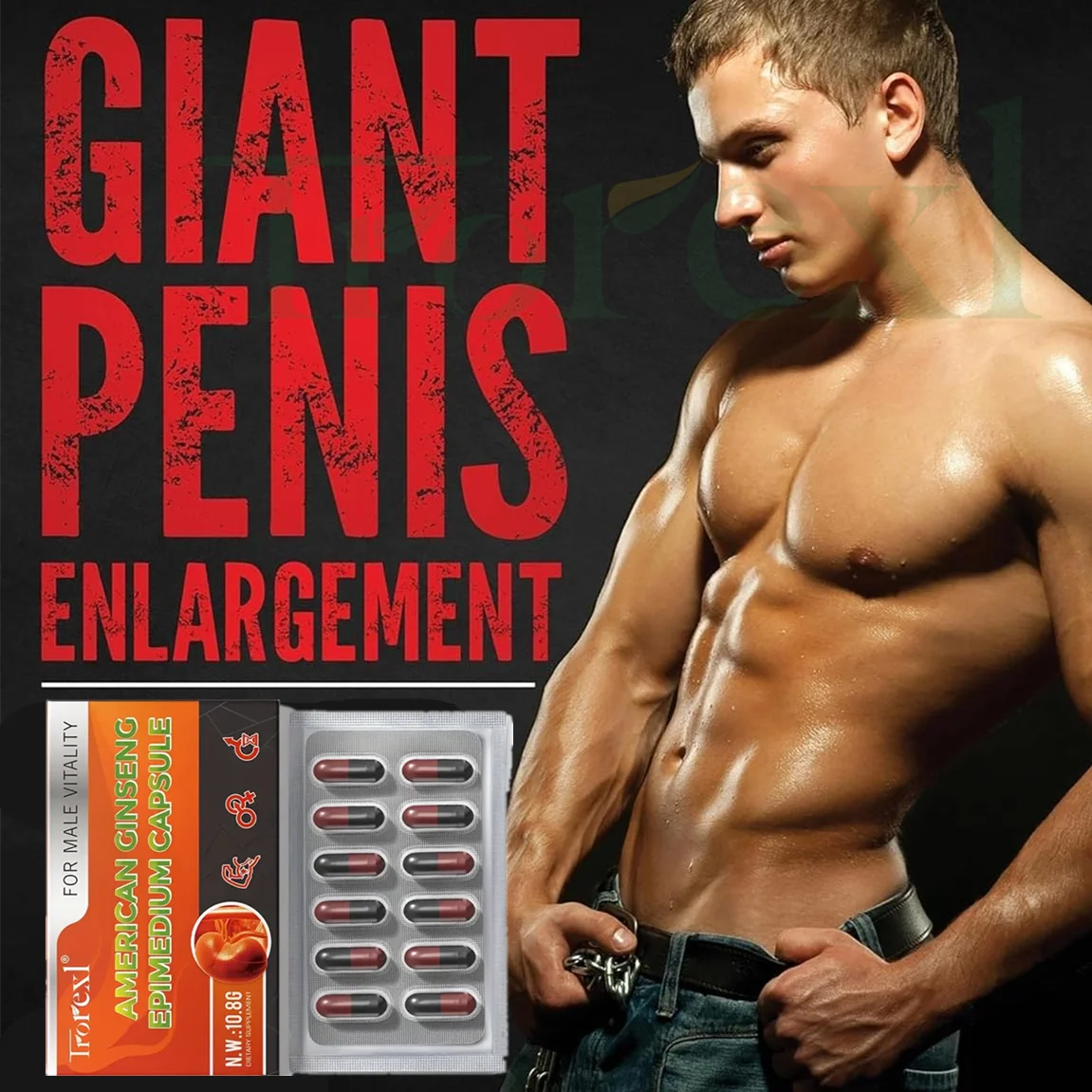 Powerful High Purity Epimedium Supplements Natural Organic Manhood Erection Pill Improve Performance and Increase Size