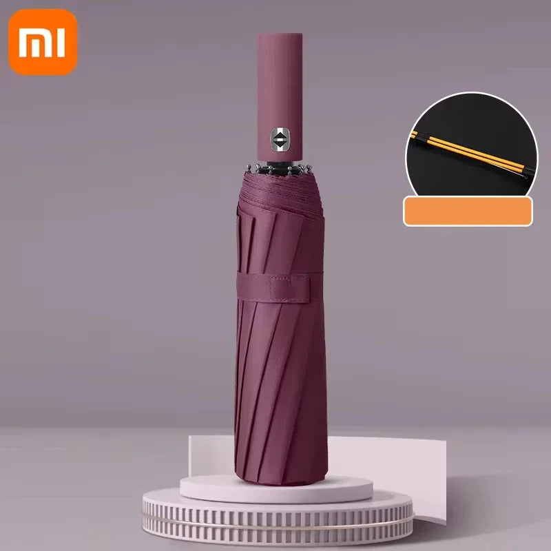 Xiaomi Automatic Umbrella 24 Bone Solid Color Automatic Umbrella Light Collapsible Large Size Outdoor Sunshade UV Protection
