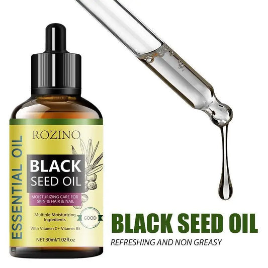 Black Seed Oil Organic Essential Oil Hair Growt Pure Natural Nourish Roots Improve Hair Texture Smooth Hair Skin Care
