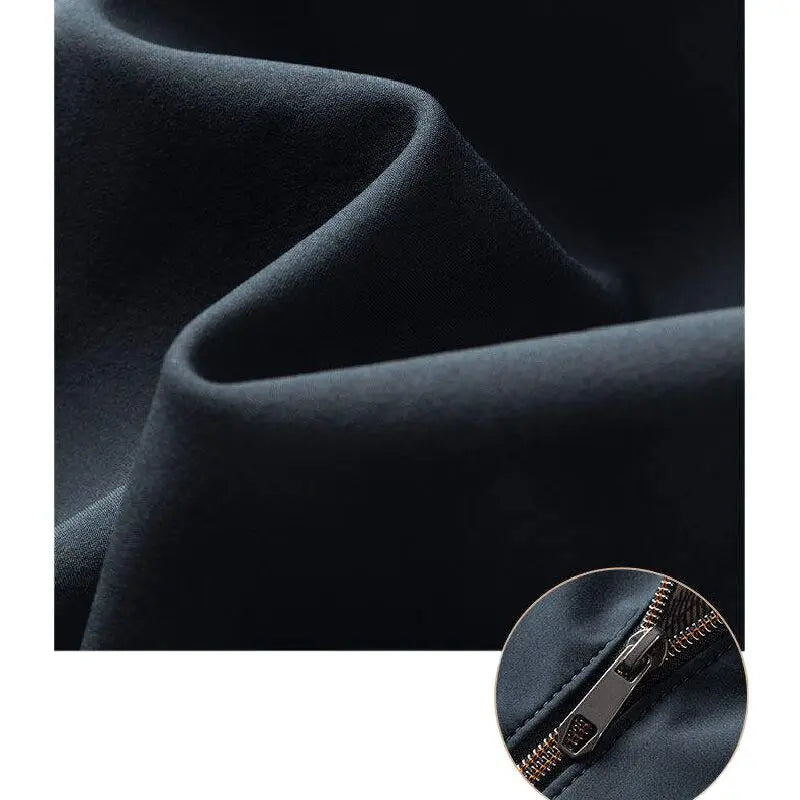 Wrinkle Free Jacket For Men Business Style Stand Collar Spring Autumn Jacket Comfortable Plus Size Dad Coat