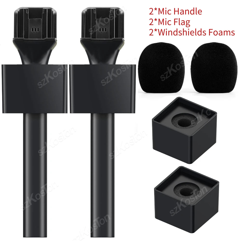 Wireless Lavalier Microphone Handheld Stick for DJI Rode Wireless GO Mic Handle Stand Adapter for YouTube TikTok Live Streaming