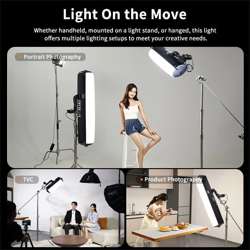 Ulanzi AL60 60W / AL120 120W Inflatable Air Tube Light APP Control LED Video Light Bi-Color Light Stick w Handle for Photography
