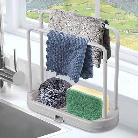Kitchen Rag Drain Stand Kitchen Accessories Sink Drainage Shelf Sink Drain Storage Basket for Sponge Rag Wire Ball