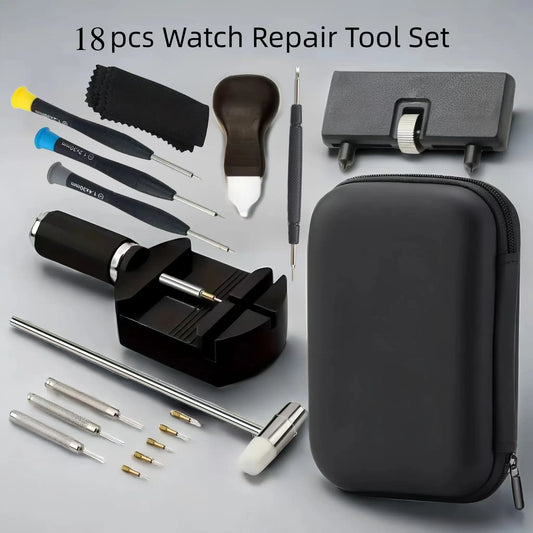 18 Luxury Professional Watch Repair Kits, Including Bottom Openers, Hammers, Spring Bars, And Watch Repair Adjustment Boxes