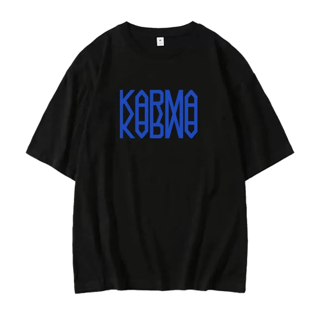 Kpop Straykids 2025 Fourth Album KARMA Kpop Fashion T-shirt Men's and Women's Casual Group Casual Cotton Short Sleeve Top
