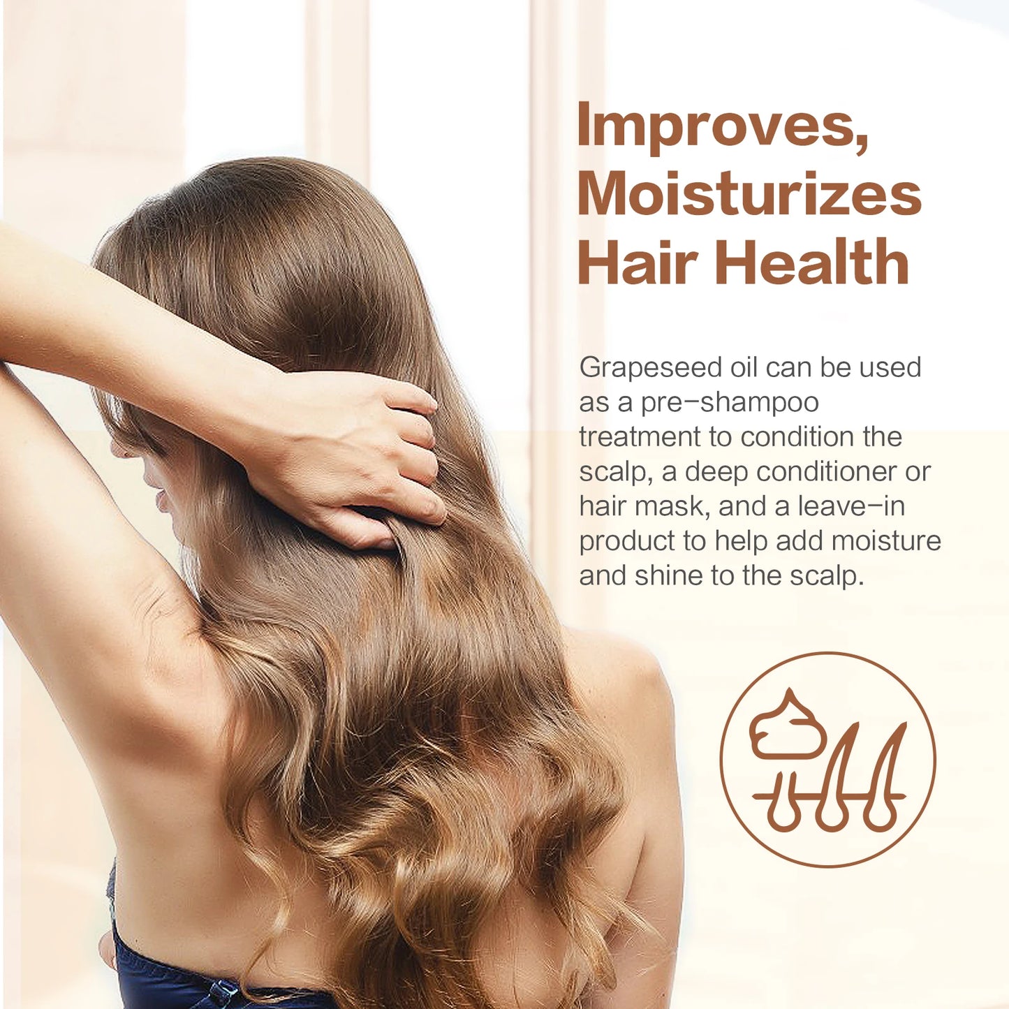 16fl.oz Organic Grapeseed Oil for Skin Care Cold Pressed Pure Natural Carrier Oil Body Oil Massage Nourish Moisturize Brighten