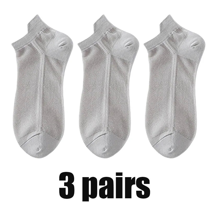 3Pairs Men's Socks Thin Breathable Comfy Deodorant Sweat-absorbing Low Cut Ankle Sports Sock Casual Ultra-thin Business Sox
