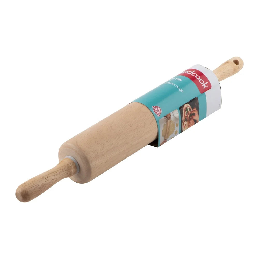 Wooden Dough Rolling Pin 10in Ergonomic Handles Smooth Rolling Plastic Bearings Kitchen Pastry Roller Durable Moisture Resistant