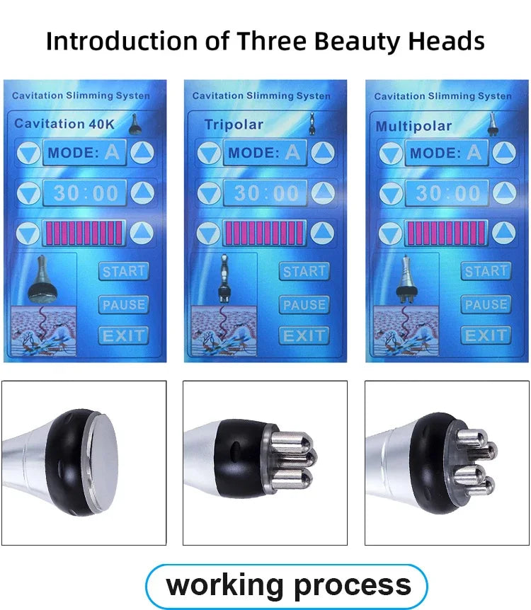 40K Cavitation Ultrasonic Body Slimming Beauty Machine Weight Loss RF Radio Skin Lifting Tighten Anti-wrinkle Massager Skincare