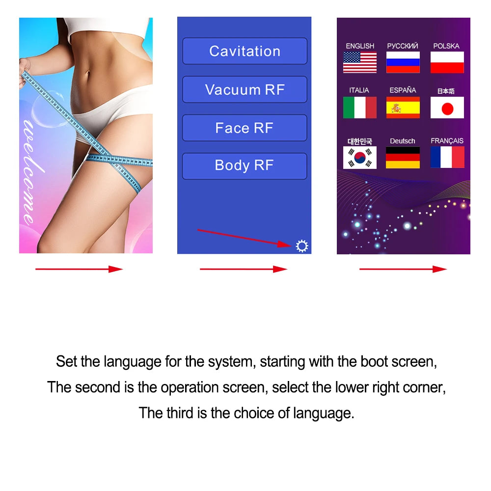 4 IN1 40K Cavitation Radio Frequency Ultrasonic Slimming Machine  Removal Weight Loss Skin Tightening Facial Beauty Tool